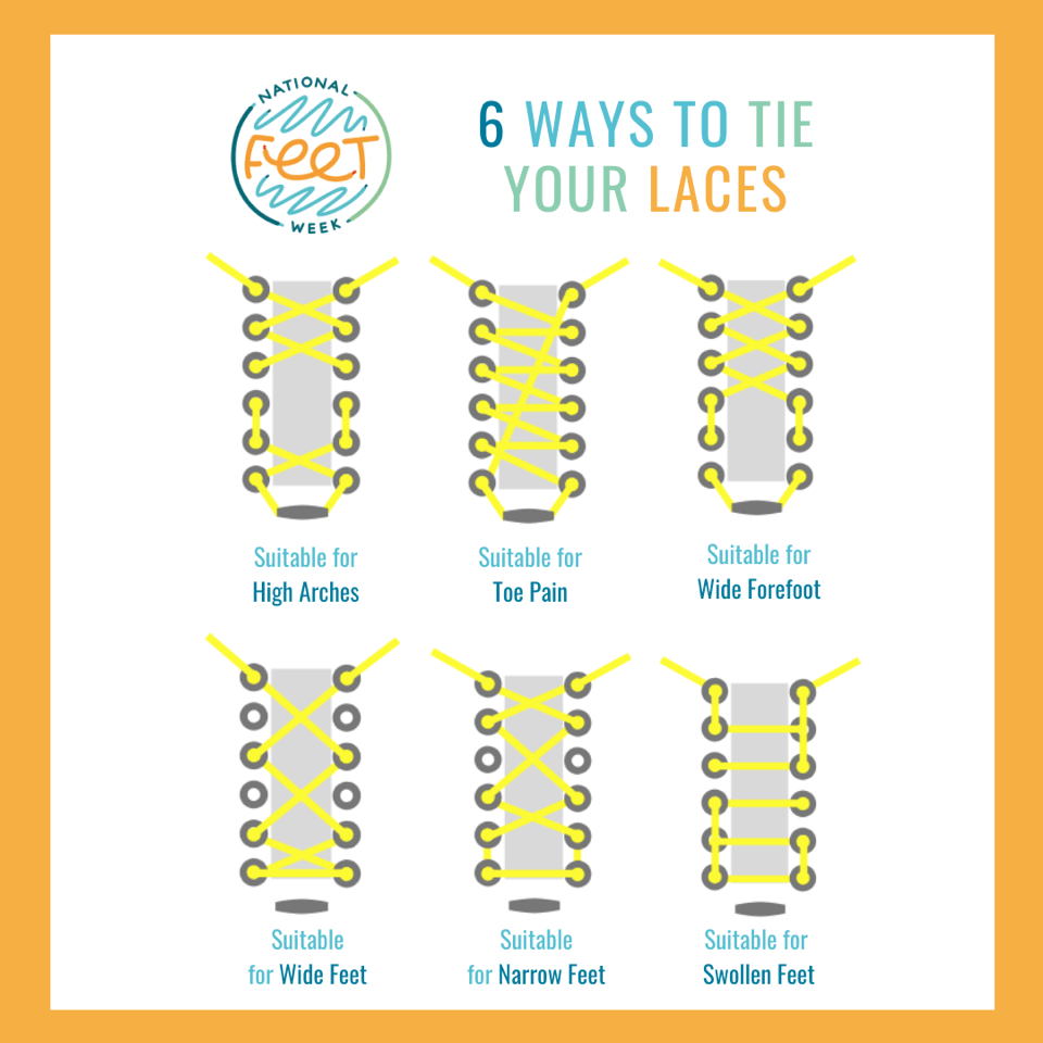 Shoe laces for foot problems